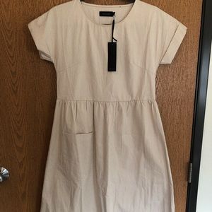 Rollee Cream and White Pocket Dress